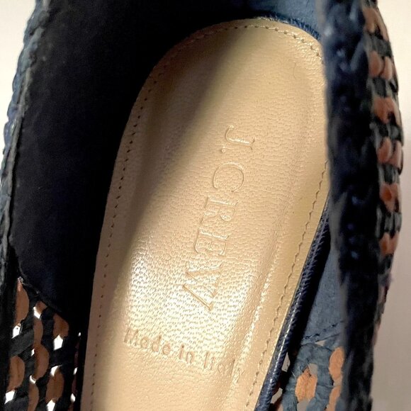 J. Crew Mona Dream Weaver Woven Pump Navy & Tan - Picture 8 of 8